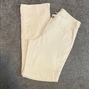 LOFT Winter White Corduroy Curvy Boot Cut Pants